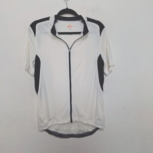 Pearl Izumi Men's White Black Outdoor Full Zip Cycling Jersey Shirt Size L